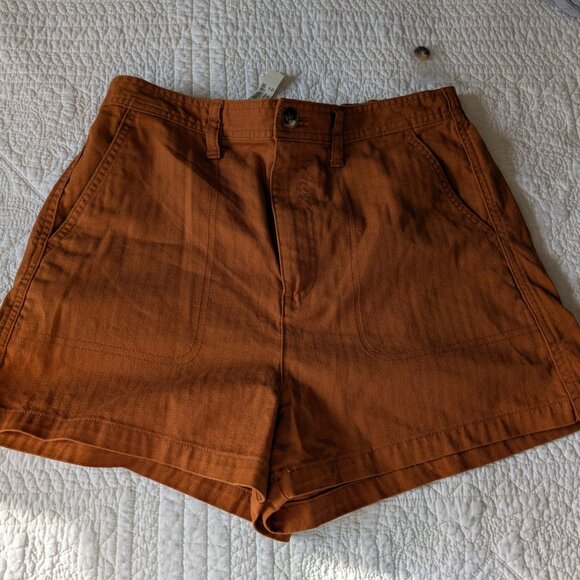 NWT Madewell Camp Shorts in Burnt Sienna / Rust Orange Size M Medium - Picture 3 of 3